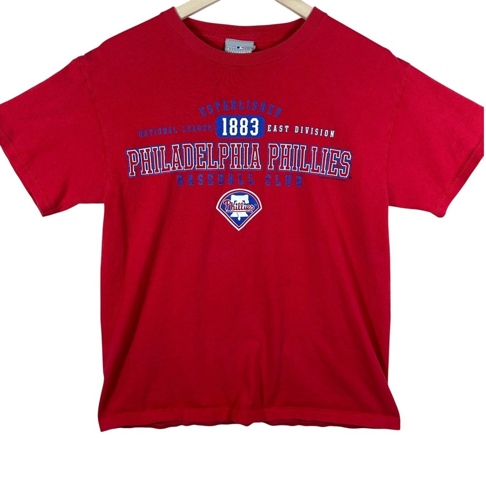 Vintage Philadelphia Phillies T-Shirt Mens Medium‎ Red 2005 Graphic Tee